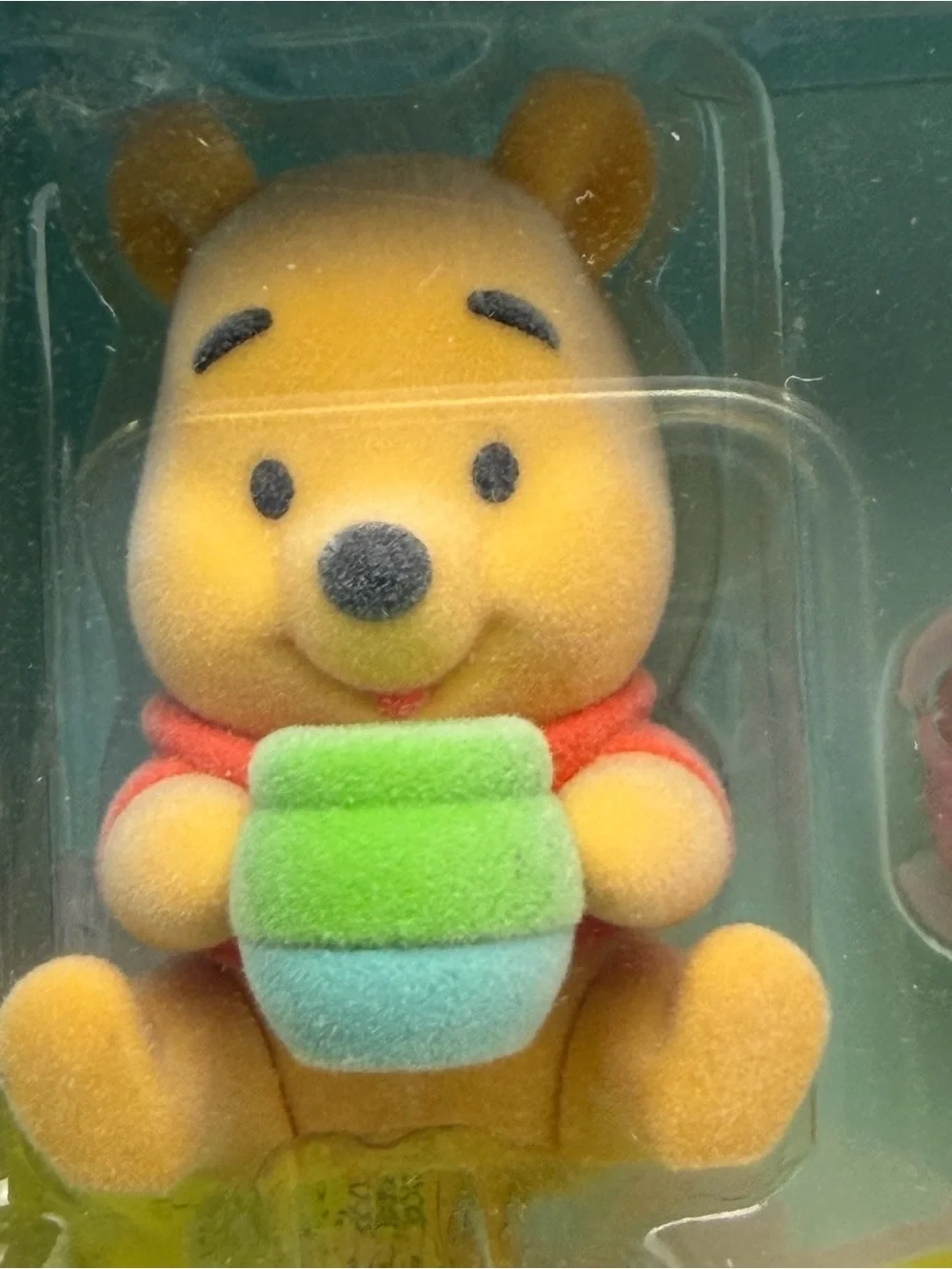 Disney Winnie the Pooh & Roo Flocked Figures Set With Pot New